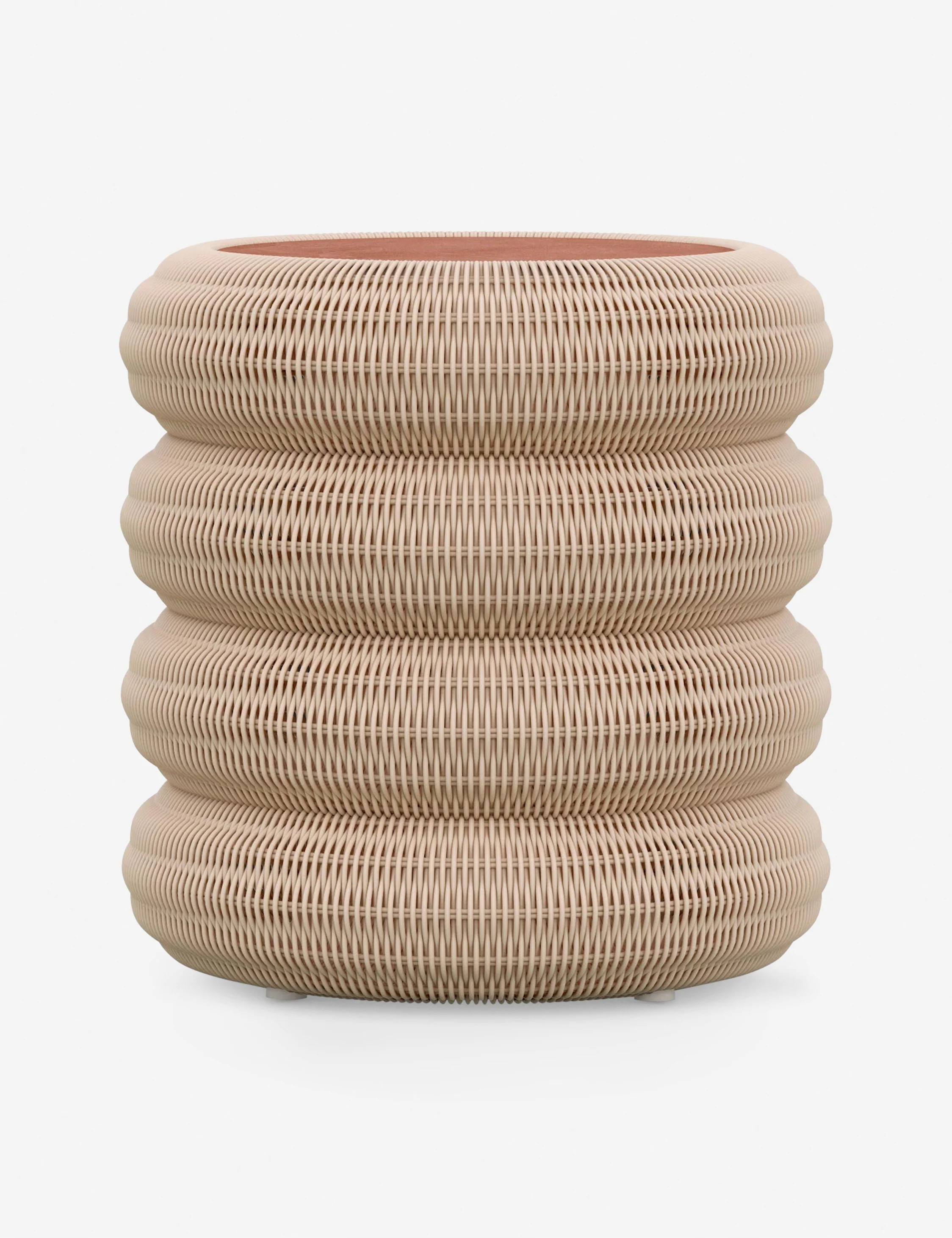Castaneda Indoor / Outdoor Round Side Table, Terracotta | Lulu and Georgia 