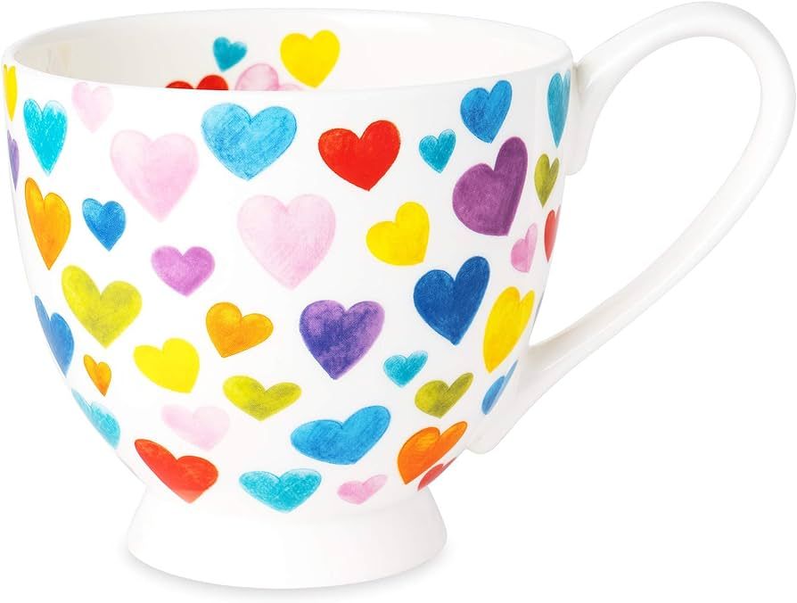 Stonelainy 16 Ounces Heart Shaped Mugs for Coffee Cute Ceramic Coffee Mug Heart Shaped Mug Colorf... | Amazon (US)