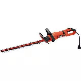 BLACK+DECKER 24 in. 3.3 Amp Corded Dual Action Electric Hedge Hog Trimmer with Rotating Handle HH... | The Home Depot