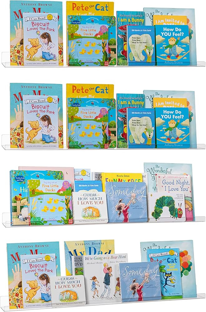 HBlife 36 Inches Invisible Wall Floating Bookshelf for Kids and Nursery, Clear Acrylic Shelves fo... | Amazon (US)