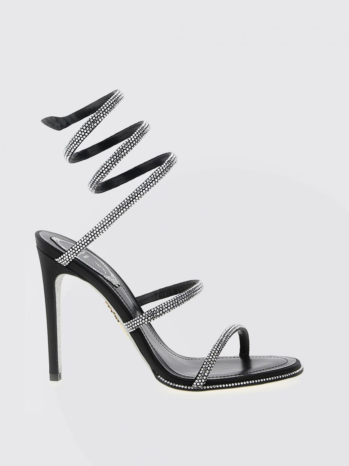 Heeled Sandal RENE CAOVILLA Woman color Black | Giglio.com - Global Italian fashion boutique