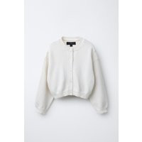 Zara - Puffy Knit Cardigan - Ecru - 8-9 Years (51,6 Inches) - Kids | Zara US