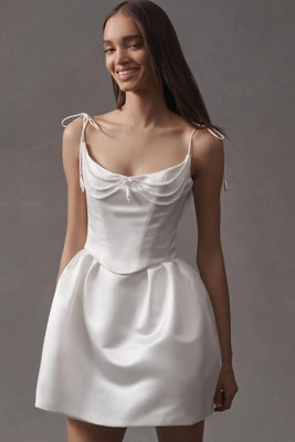 Watters Beyond Tie-Strap Corset Mini Dress | Anthropologie (US)