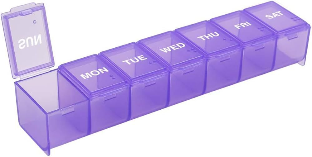 Ezy Dose Weekly (7-Day) Pill Organizer, Large Medicine Planner, Purple | Amazon (CA)