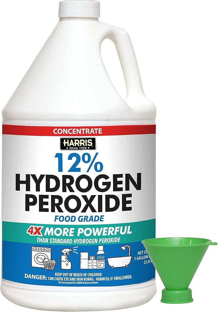 HARRIS 12% Concentrated Food Grade Hydrogen Peroxide, 128oz, for Kitchen, Bath, Laundry, Home and... | Amazon (US)