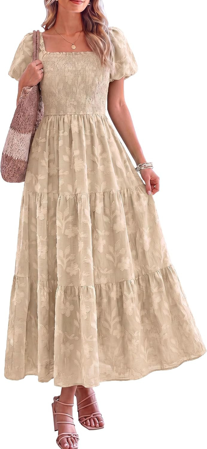 PRETTYGARDEN Women's Summer Floral Boho Maxi Dress | Amazon (US)