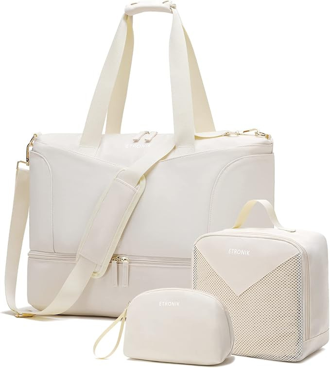 ETRONIK Weekender Bag for Women, Carry on Bag for Airplanes with USB Charging Port, Travel Duffle... | Amazon (US)