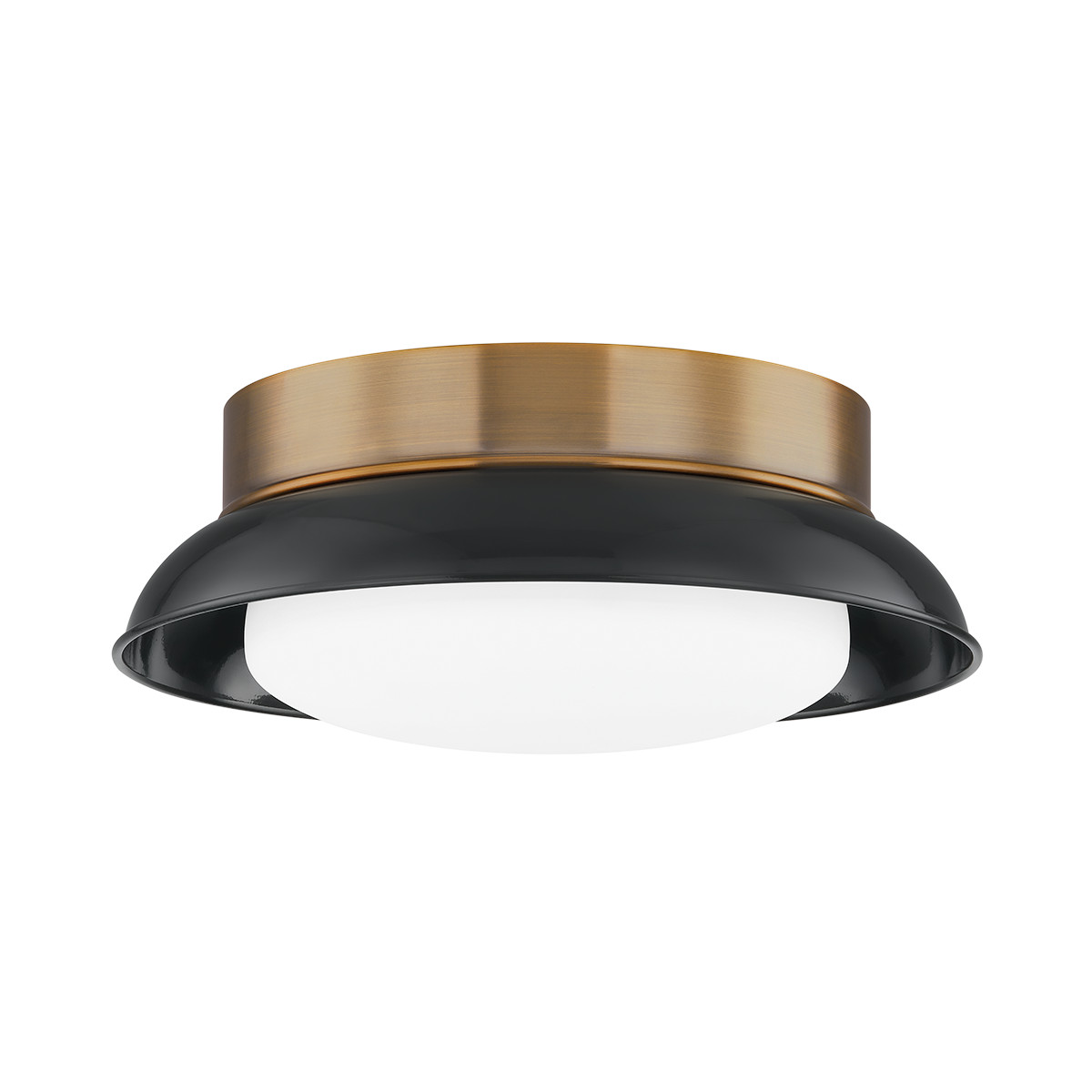The Arnie Glossy Shade Black Flush Mount | Mintly Home