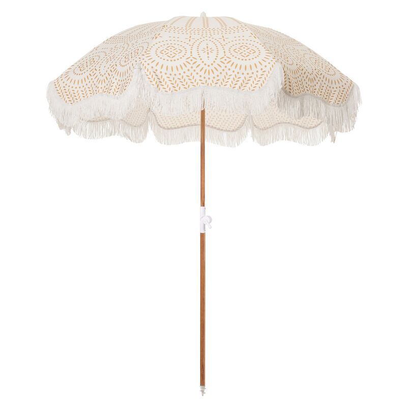 Holiday Beach Umbrella, Ivory/Gold | One Kings Lane
