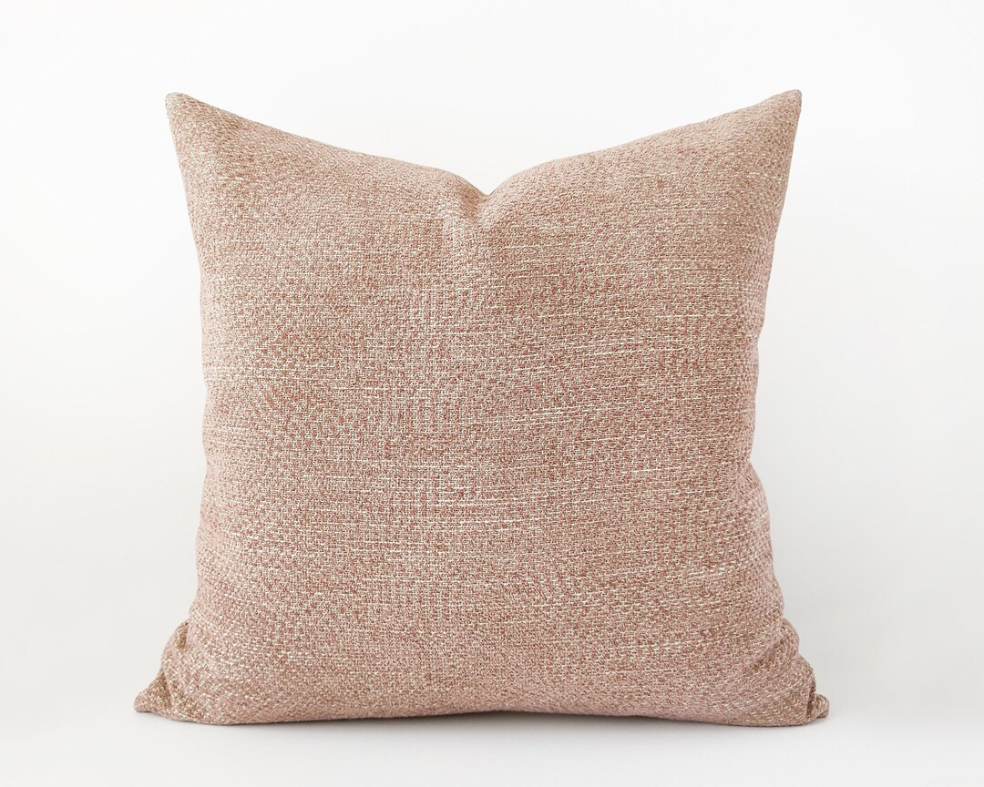 Soft pink textured decorative pillow cover - chenille and cotton cushion cover in blush - 18", 20... | Etsy (US)