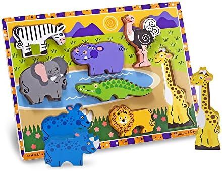 Melissa & Doug Safari Wooden Chunky Puzzle (8 pcs) | Amazon (US)