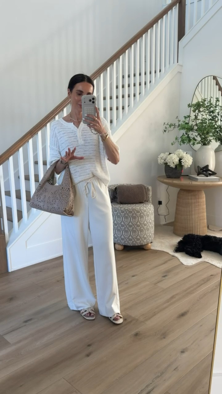 Monochromatic look, all white outfit, target finds 2026, chic outfit, relaxed pants, vacation look, anna monteiro, annabrstyle

#LTKOver40 #LTKootd