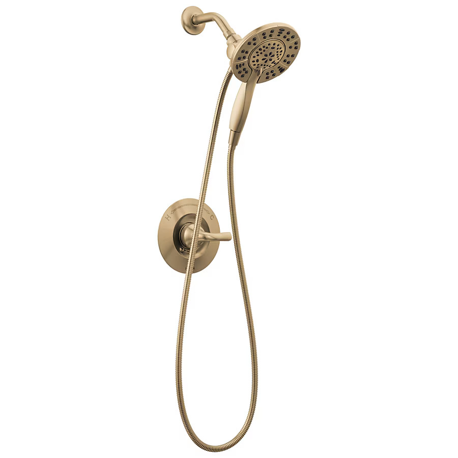 Delta Arvo Champagne Bronze 1-handle Multi-function 6-in Round Shower Faucet Valve Included | Lowe's