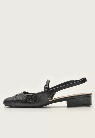 Sapatilha Slingback Anacapri Fivelas Preta | Dafiti (BR)