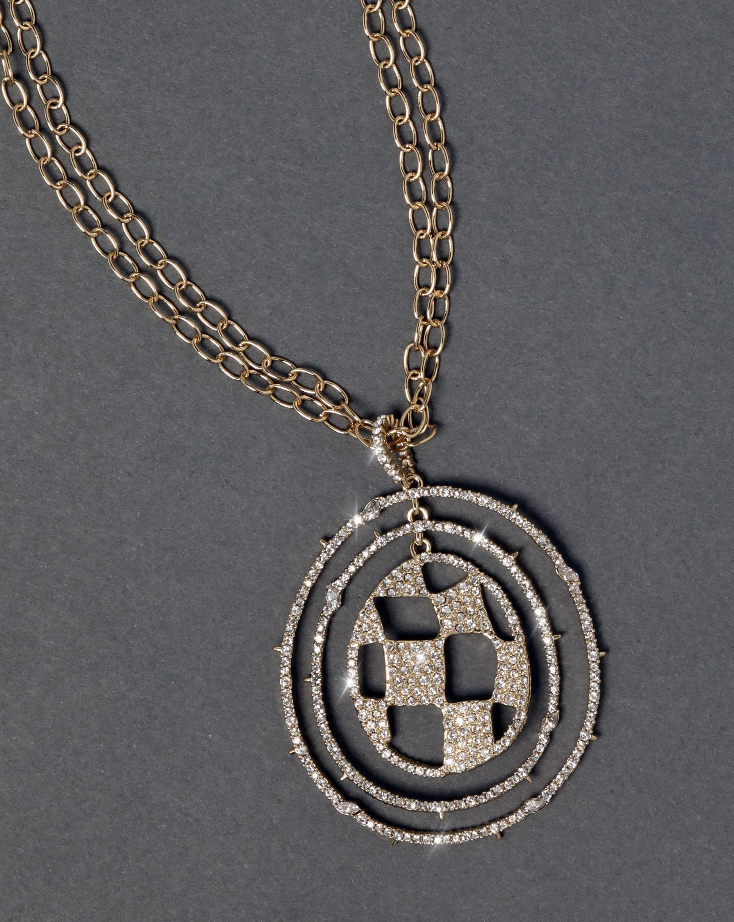 Pave Checkerboard Pendant Necklace - GOLD | Alexis Bittar