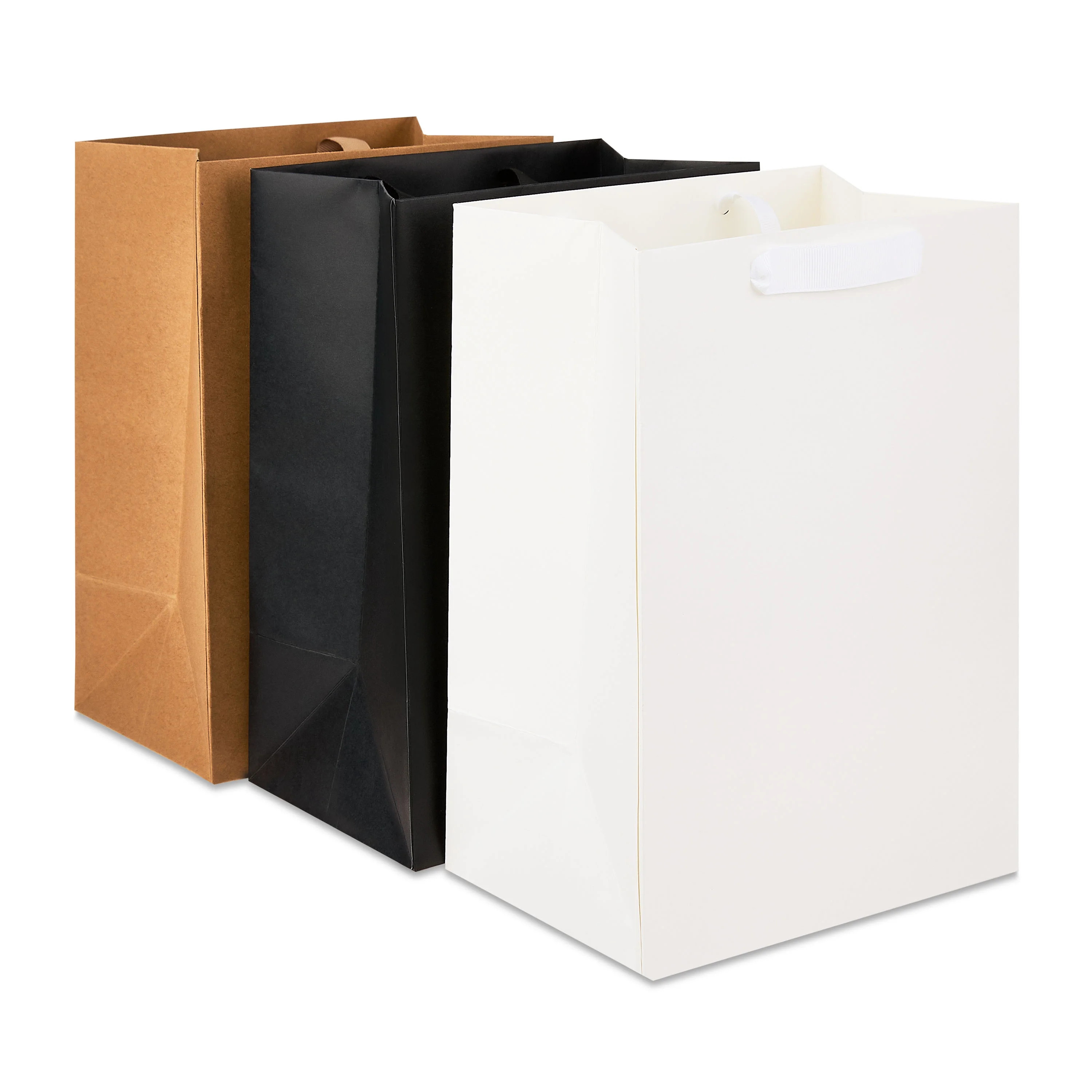 Large Black/White/Brown Gift Bags, 7" x 10", 3 Count, by Way To Celebrate | Walmart (US)