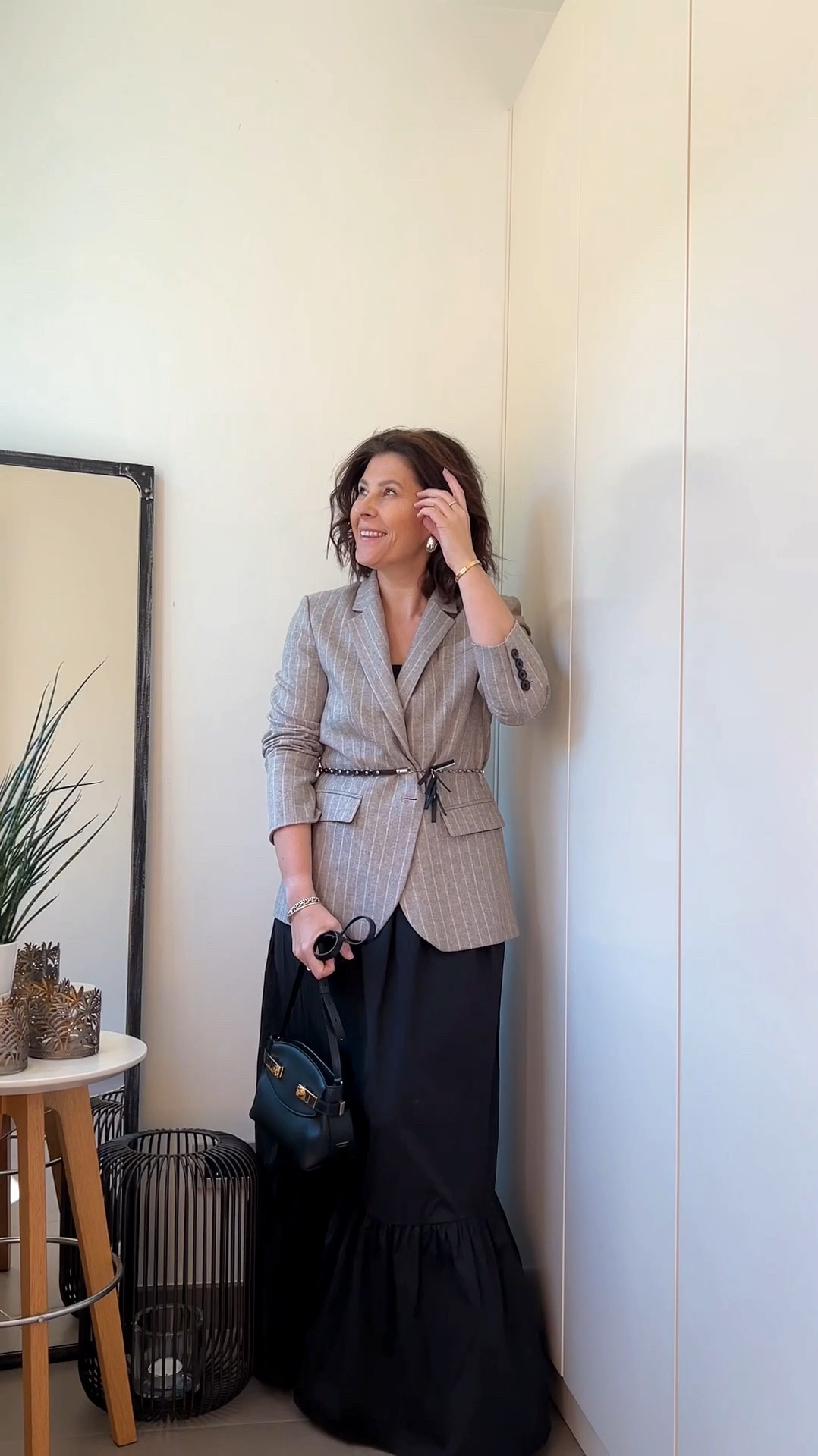 Embracing the chilly weather with a touch of sophistication - pairing my favorite sleek pinstripe blazer ( currently 50%off) with a long black dress. Who said cold can’t be chic?

#LTKeurope #LTKworkwear #LTKstyletip