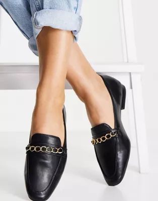 ASOS DESIGN Mingle chain loafers in black | ASOS (Global)