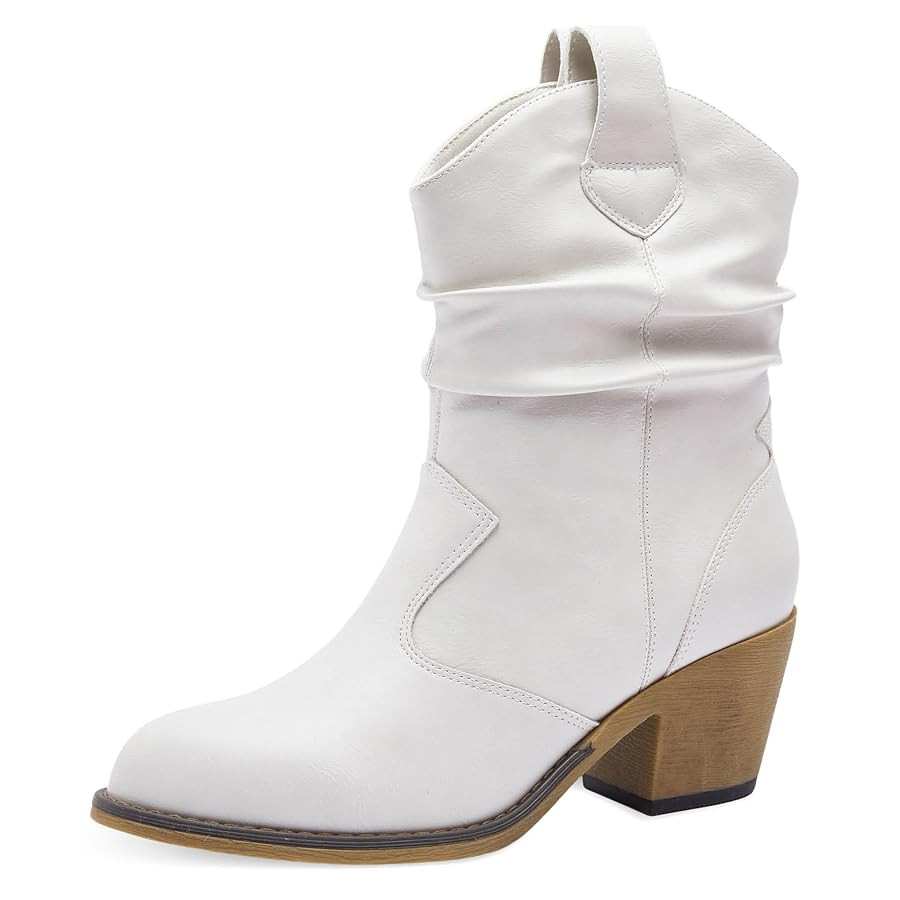 Western Cowboy Boots for Women - Durable Stack Heel and Ankle Style Cowgirl Boots - Comfortable F... | Amazon (US)