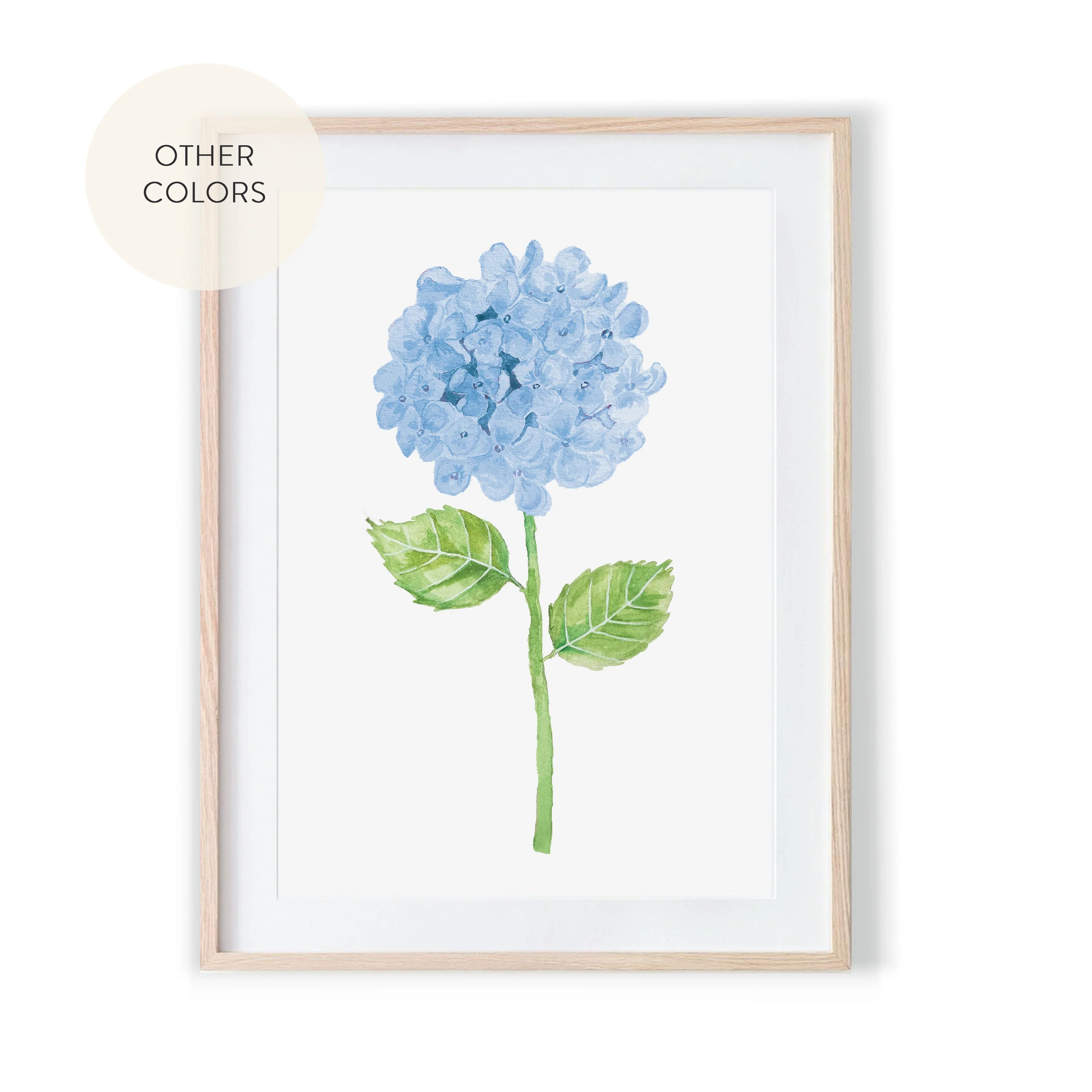 Watercolor Hydrangea Botanical Wall Art | Sweet Pea and Whimsy