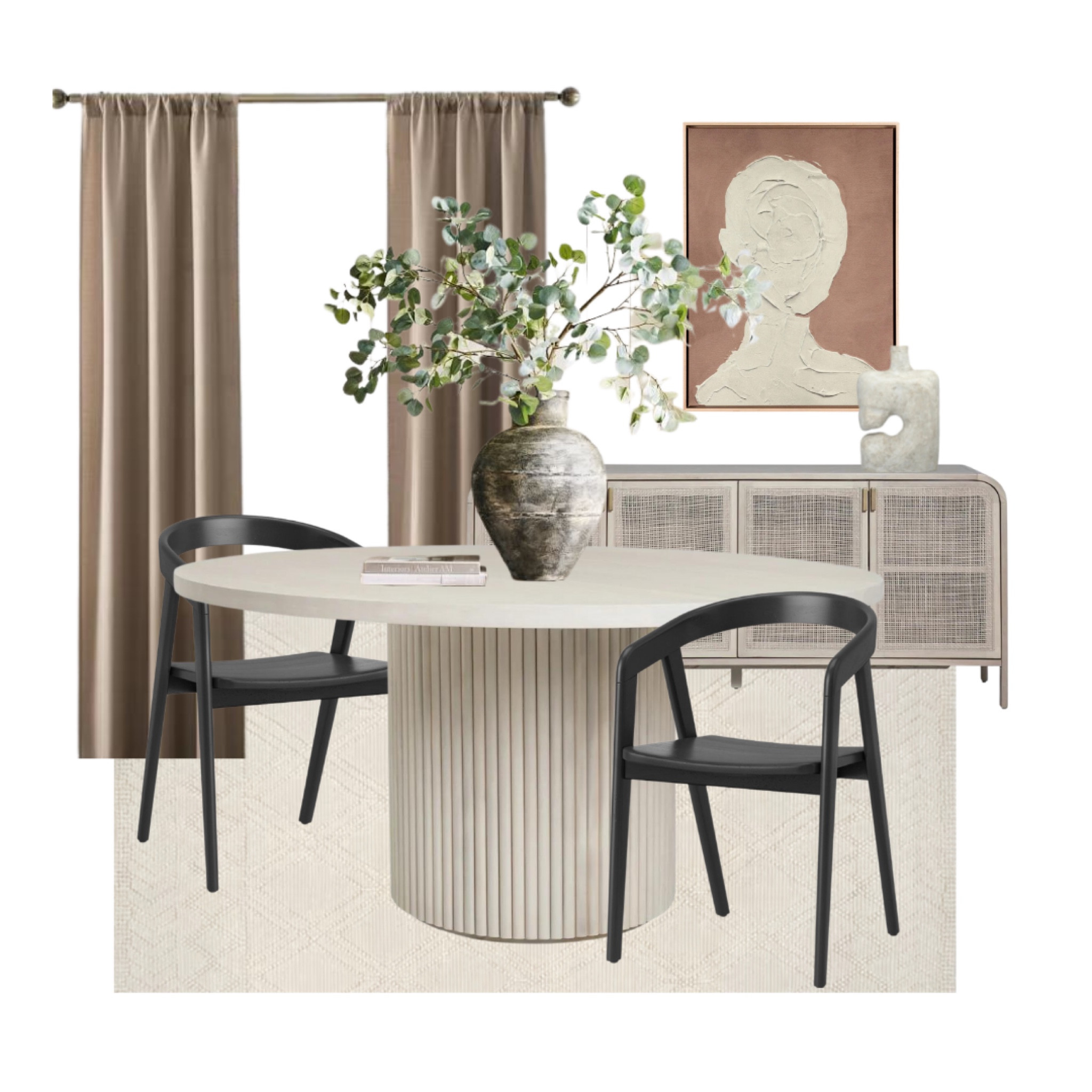 Modern and cozy dining room loaded with texture and contrast.

#LTKhome #LTKstyletip #LTKFind