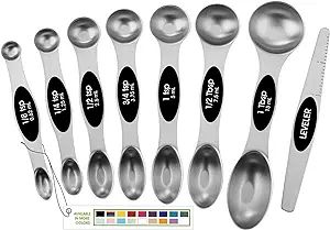 Spring Chef Magnetic Measuring Spoons Set with Strong N45 Magnets, Heavy Duty Stainless Steel Met... | Amazon (US)