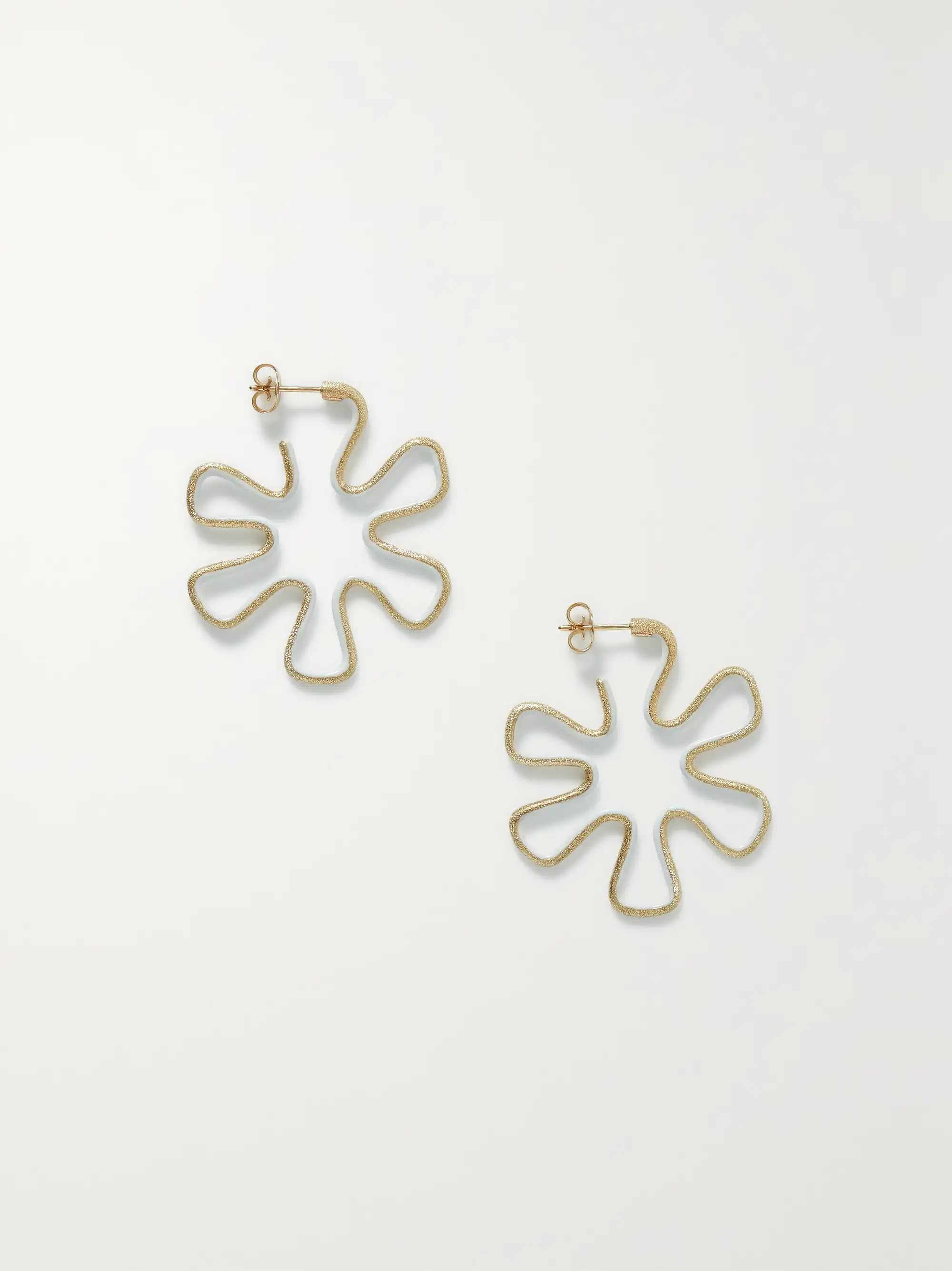 Margherita 9-karat gold and enamel earrings - gold - One Size | NET-A-PORTER (US)