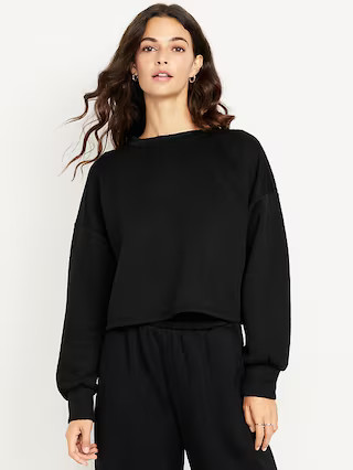 Bounce Fleece Quilted Crew-Neck Top | Old Navy (US)