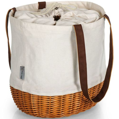 Picnic Time Coronado Canvas and Willow Basket Tote | Lands' End (US)