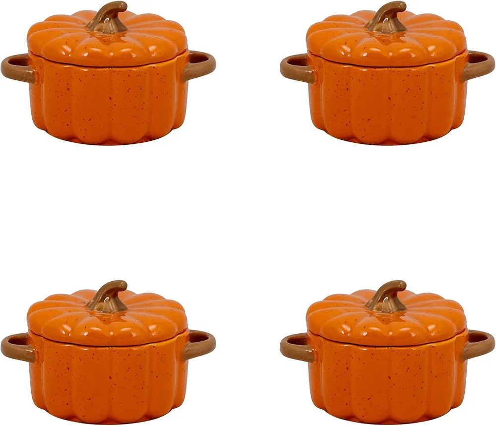 10 Strawberry Street Pumpkin Mini Tureens, 4", Orange | Amazon (US)