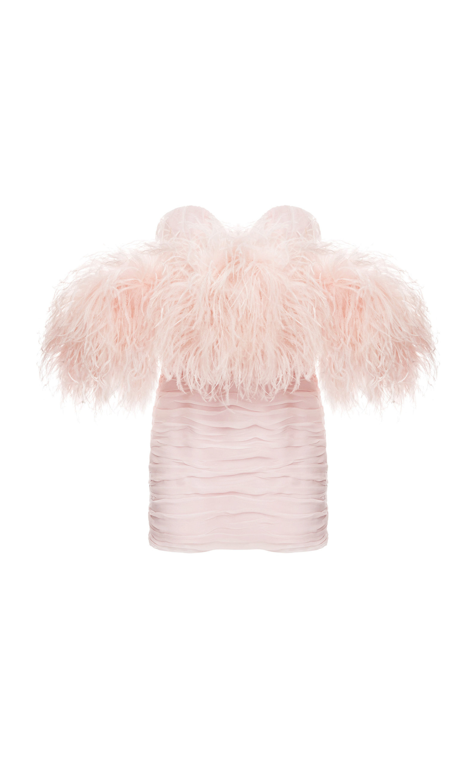 Feather-Trimmed Silk Mini Dress | Moda Operandi (Global)