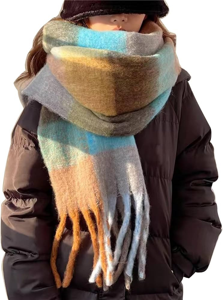 Muloo Christmas Long Plaids Blanket 245cm Oversized Winter Fall Warm Scarf Tartan Scarves Wrap Sh... | Amazon (US)