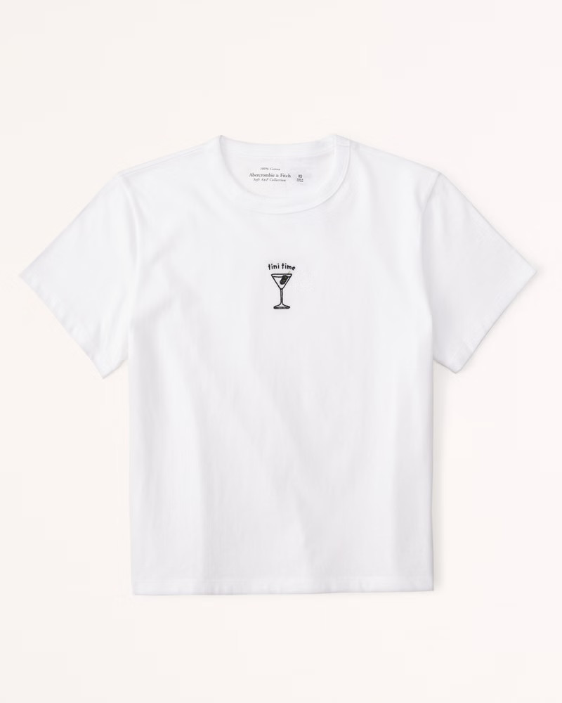 Short-Sleeve Martini Graphic Skimming Tee | Abercrombie & Fitch (US)