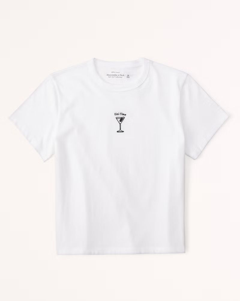 Short-Sleeve Martini Graphic Skimming Tee | Abercrombie & Fitch (US)
