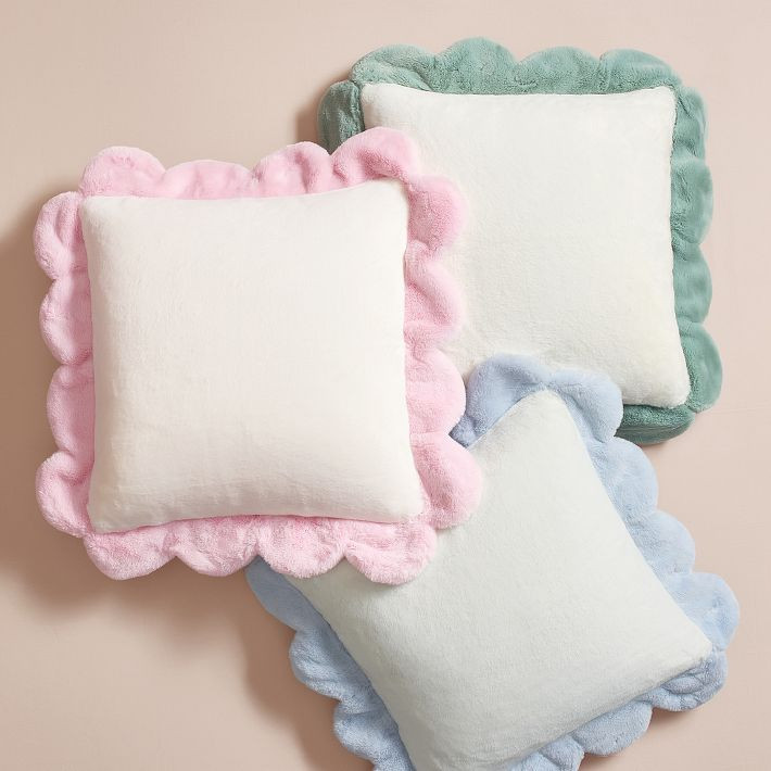 Scallop Faux Fur Pillow | Pottery Barn Teen