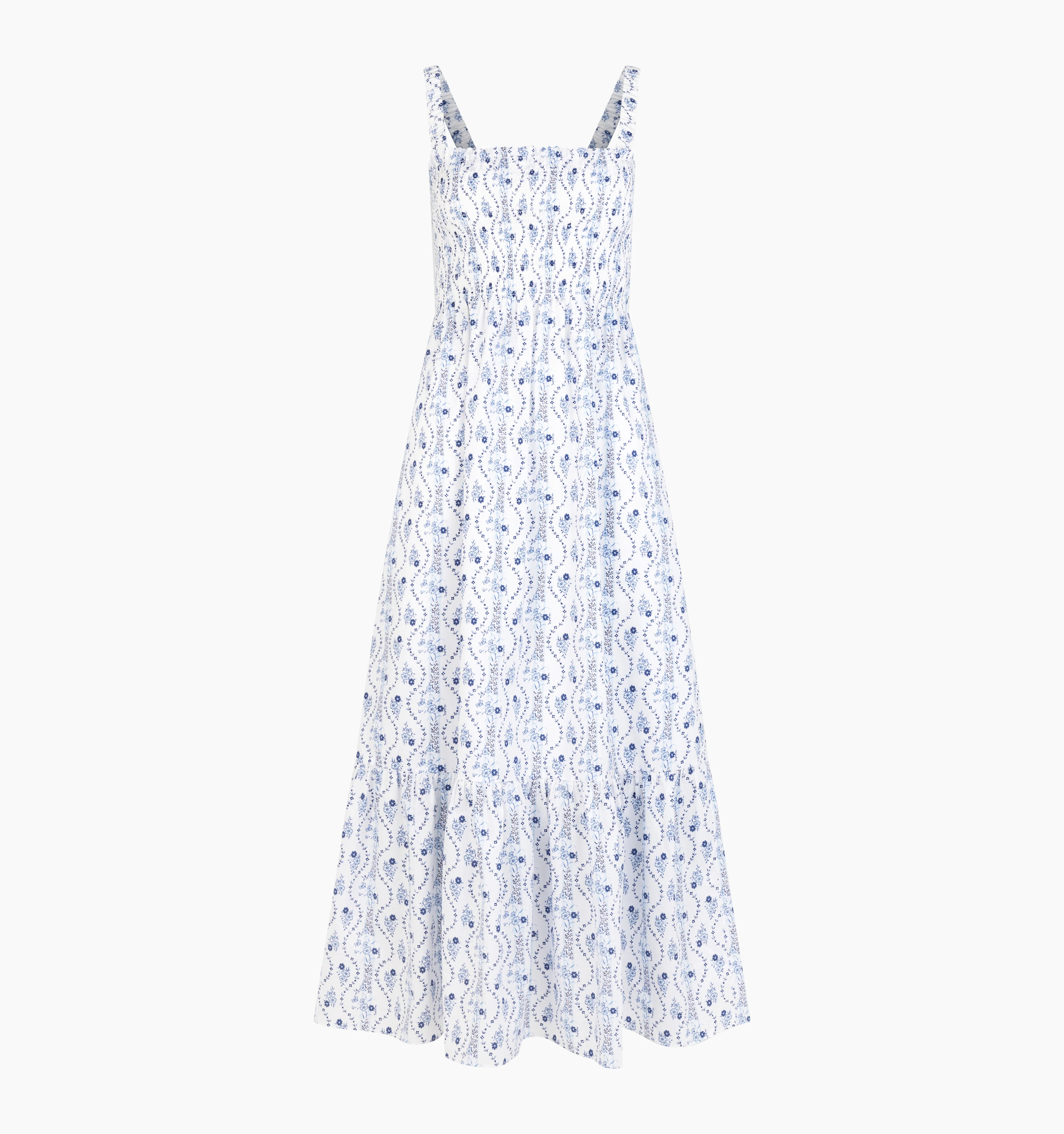 The Anjuli Nap Dress | Blue Vine Stripe / XS | ® | 100% Cotton | Hill House Home | Hill House Home US
