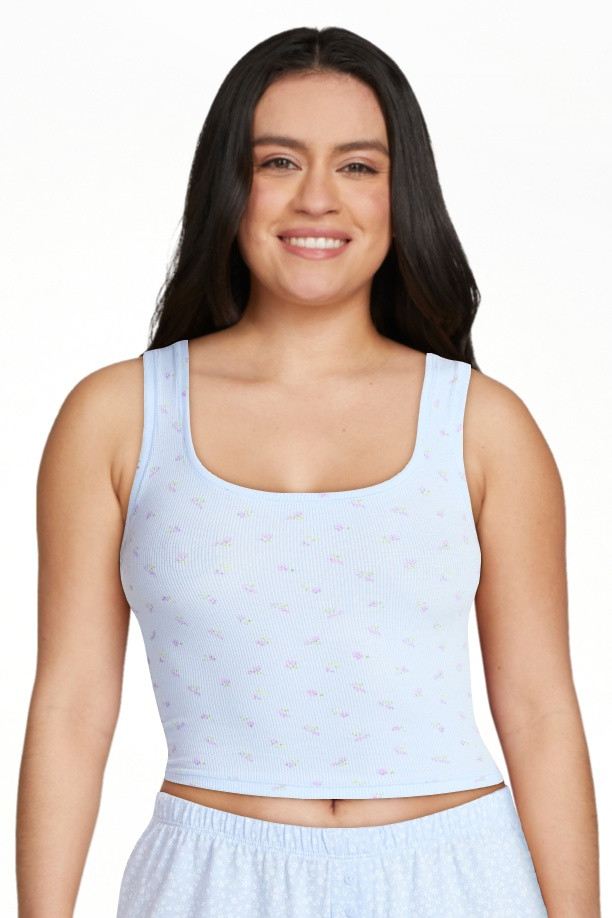 No Boundaries Cotton Stretch Ribbed Cropped Tank Top, Women's XS-3XL | Walmart (US)