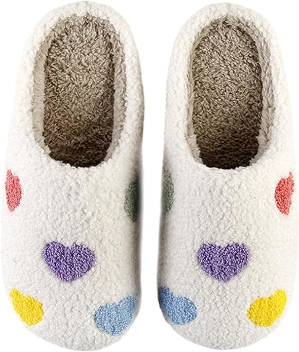 Womens Mens Slippers Retro Memory Foam Cute Cartoon Plush Fluffy Warm Fur Lined slippers Indoor H... | Amazon (US)