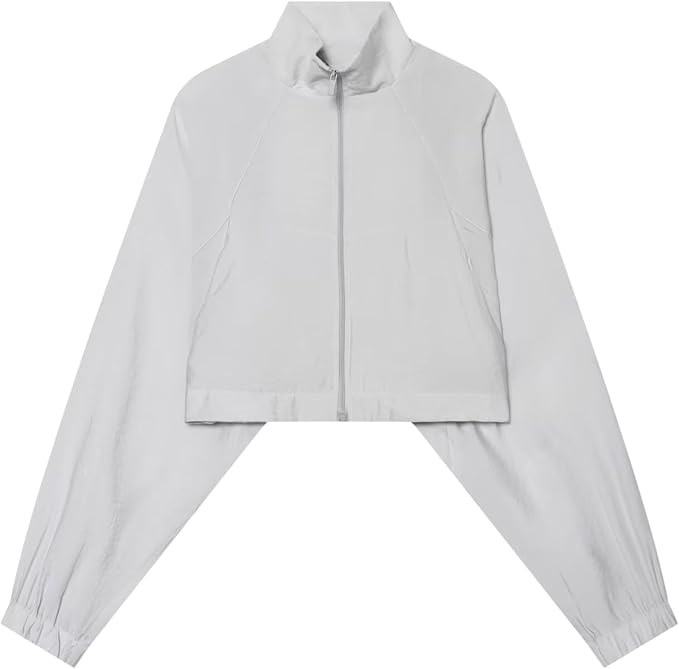 Chevara Women's Cropped Zip Up Jacket Long Sleeve Lightweight Outdoor Coat | Amazon (US)