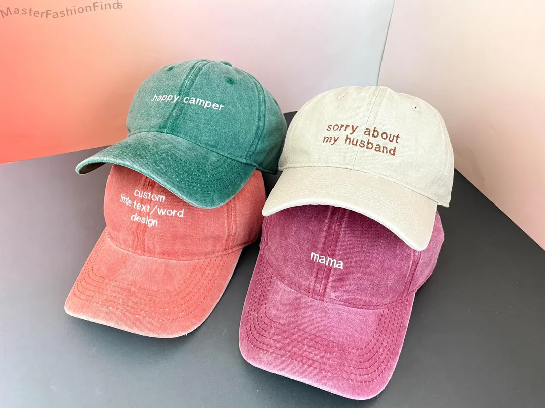 Custom Text Embroidered Hat, Personalized Saying Cap, Vintage Baseball Hat, Gift for New Dad Mom,... | Etsy (US)