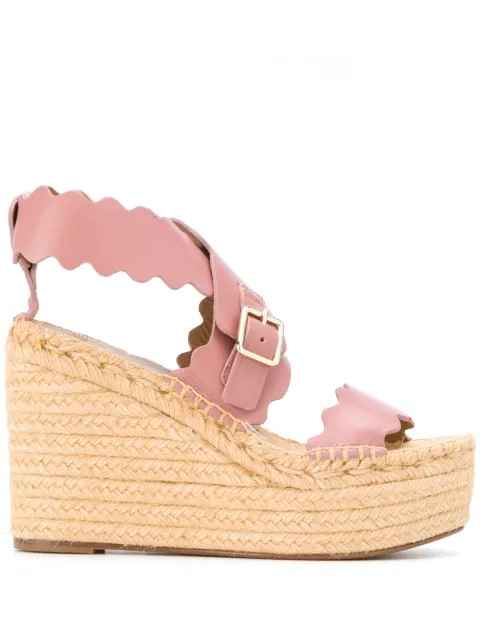 Chloé Lauren Platform Wedge Espadrilles - Farfetch | Farfetch (CA)