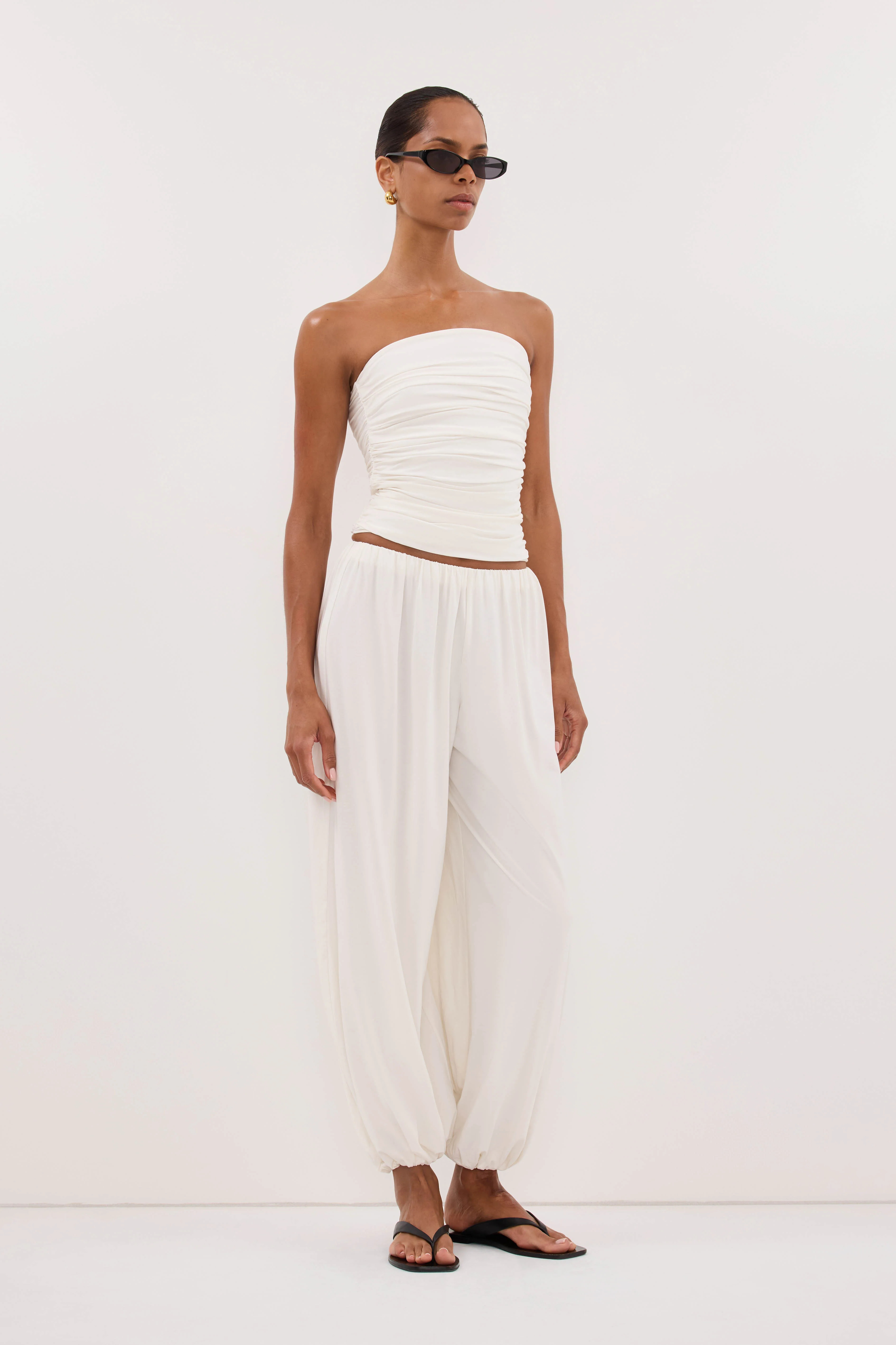 SHARI OFF WHITE MODAL BALLOON PANT | DISSH