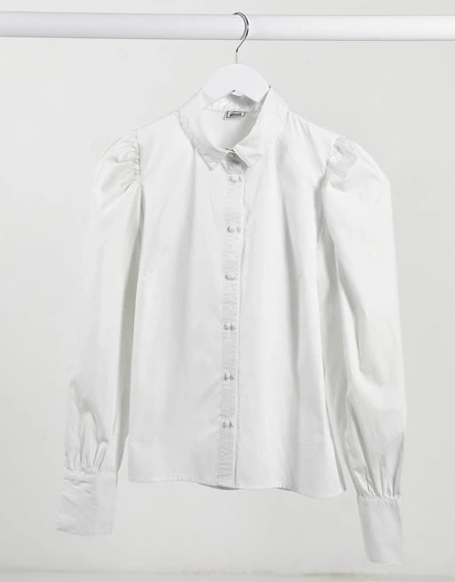 Pimkie puff sleeve shirt in white | ASOS (Global)