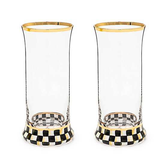Courtly Check Highball Glass - Set of 2 | MacKenzie-Childs