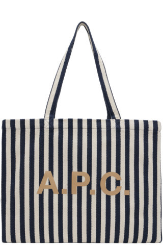 Navy & Off-White Diane Tote | SSENSE