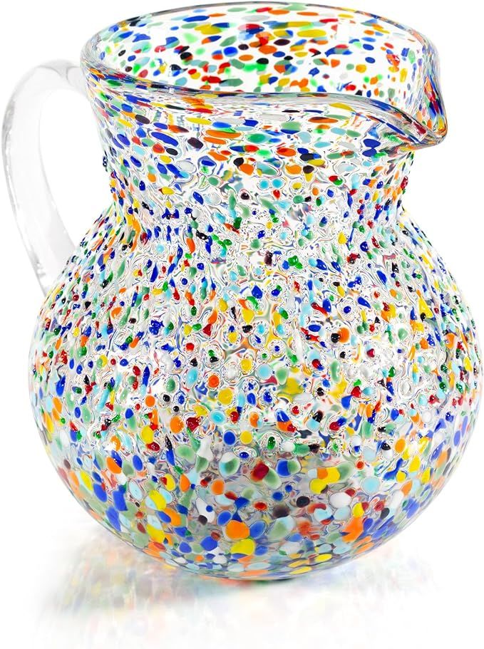 Crotana Glassware - 84 oz Mexican Style Glass Pitcher, 1 Piece Set, Mexican Style Glassware Custo... | Amazon (US)