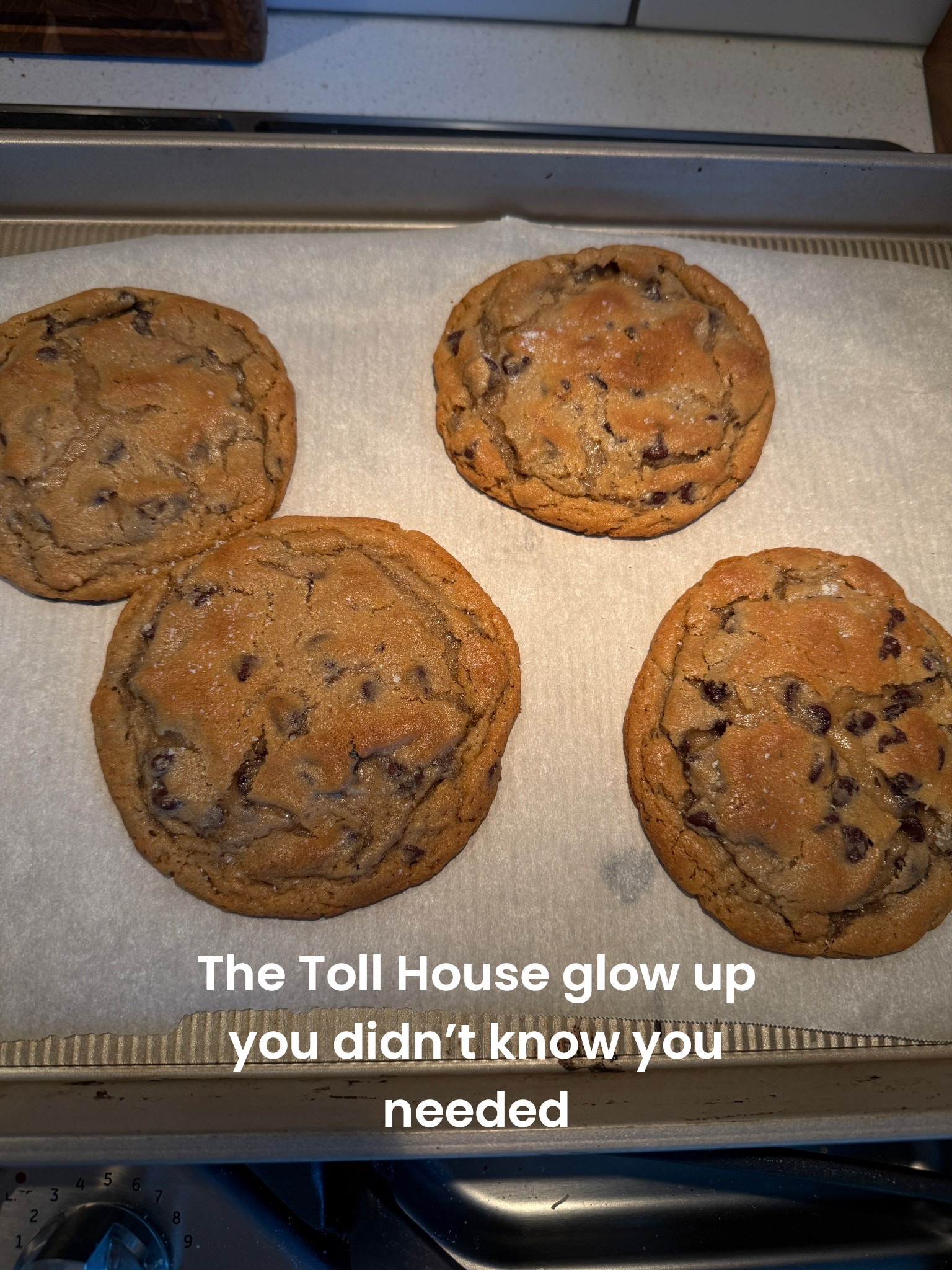 🍪 Warm, Chewy, Delicious Bakery-Style Chocolate Chip Cookies

Also known as: “How to make Nestlé Toll House taste like a bougie bakery cookie.”

Recipe:
1️⃣ Take ½ cup of dough, roll into thick balls
2️⃣ Dimple the sides (trust me)
3️⃣ Line your baking sheet with parchment paper
4️⃣ Set oven to 400° (ignore the package, it lies)
5️⃣ Chill dough balls in fridge 15–20 mins (non-negotiable)
6️⃣ Double up your cookie sheet — stack one pan on top of another
7️⃣ Bake 10–15 mins
8️⃣ Sprinkle with sea salt the moment they come out
9️⃣ Let them sit untouched on the sheet for 25 mins to finish cooking themselves in peace

🥹 Then enjoy the gooey, chewy magic you just created.

#bakinghack #chocolatechipcookies #easyrecipes #LTKHome

#LTKHalloween #LTKFindsUnder50 #LTKHome