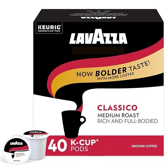 Lavazza medium roast SingleServe Coffee KCups for Keurig Brewer, Classico, 40 Count | Amazon (US)