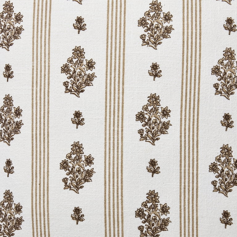 My Texas House 18" x 18" Brown Floral Stripe Decorative Pillow Cover - Walmart.com | Walmart (US)