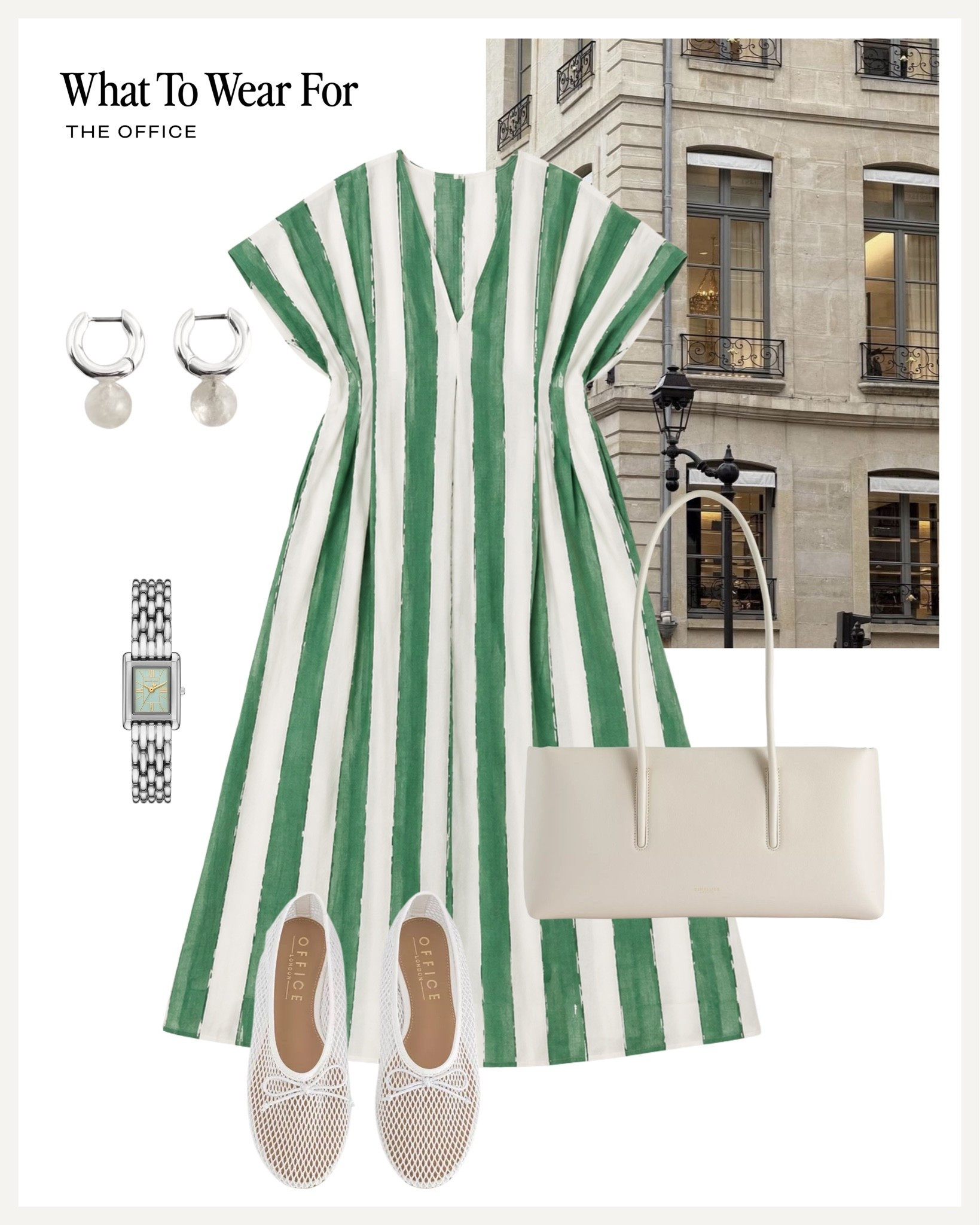 The office 💻 

Workwear, green stripe midi dress, effortless style, white flats, leather bag, summer outfits

#LTKsummer #LTKworkwear